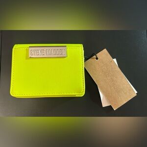 Steve Madden Neon Yellow Card Case Wallet
